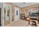 Bedroom featuring desk, storage, and neutral colored walls at 7950 W Flamingo Rd # 1003, Las Vegas, NV 89147