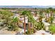 Aerial view showcasing mature palm trees, beautiful landscape, and desert mountain views at 9111 W Stephen Ave, Las Vegas, NV 89149