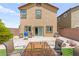 Spacious backyard featuring a patio, outdoor seating, and well-maintained landscaping, perfect for outdoor enjoyment at 9161 Rolling Sky Dr, Las Vegas, NV 89178