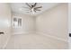 This bedroom features recessed lighting, a window, a fan, and tile flooring at 9865 Bright Angel Way, Las Vegas, NV 89149