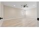Minimalist bedroom featuring recessed lighting, shuttered window, and neutral walls at 9865 Bright Angel Way, Las Vegas, NV 89149