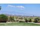 Expansive community views of the Las Vegas skyline and mountain range on a clear day at 987 Wembly Hills Pl, Henderson, NV 89011