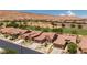 Gorgeous aerial view of the community with lush landscaping and golf course views at 1407 Wheelwright Ct, Mesquite, NV 89034