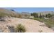 Desert landscape of undeveloped home lot with desert plants and background of houses at 275 Vegas Dr, Goodsprings, NV 89019