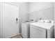 Bright laundry room featuring new washer and dryer, and wire shelving at 3188 Via Da Vinci, Henderson, NV 89044