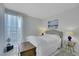 Relaxing bedroom with modern decor, a plush bed and stylish side tables at 322 Karen Ave # 308, Las Vegas, NV 89109