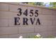 Street address sign showing house number at 3455 Erva St # 112, Las Vegas, NV 89117