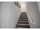 Carpeted staircase with white walls and a handrail, leading to the upper floors at 3880 Enchanted Sky St, Las Vegas, NV 89129