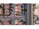 Bird's-eye view highlighting a home's pool, backyard entertaining space, and neighborhood layout at 3913 Lilac Haze St, Las Vegas, NV 89147