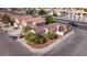 Aerial view showcasing a home with a pool in a residential neighborhood at 3913 Lilac Haze St, Las Vegas, NV 89147
