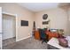 Cozy home office featuring a work desk, storage shelves, and neutral decor for a productive space at 3913 Lilac Haze St, Las Vegas, NV 89147