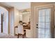 Vanity featuring a makeup area and a door to the backyard at 6821 Jeanette St, Las Vegas, NV 89131