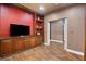 Stylish living room featuring custom built-ins, sleek lines, and a cohesive color palette at 8560 Alocasia Ct, Las Vegas, NV 89149