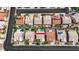 Top-down aerial of residential homes with private pools and well-manicured desert landscaping at 9205 Desert Village Ave, Las Vegas, NV 89147