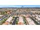 Expansive view of the residential neighborhood with city skyline, lush landscaping, and community amenities at 9205 Desert Village Ave, Las Vegas, NV 89147