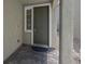 Inviting front door with brick steps, providing easy access to the home's main entrance at 9840 Chief Sky St, Las Vegas, NV 89178