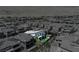 Aerial view of modern home with sleek design, pool and desert landscaping at 10748 Steel Ridge Ct, Las Vegas, NV 89135