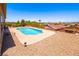 Sparkling pool with pebble landscaping and neighborhood views, perfect for entertaining in this desert oasis at 2106 King Mesa Dr, Henderson, NV 89012