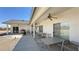 Spacious covered patio featuring ceiling fans, barbecue, and outdoor furniture at 3451 Sagebrush Ave, Pahrump, NV 89048