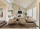 Spacious living room with modern décor, fireplace, and large windows, perfect for gatherings at 6639 Tranquil Seas Ct, Las Vegas, NV 89139