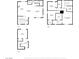 Detailed floor plan featuring a kitchen, dining area, living room, and open layout on the second floor at 6952 Crescent Gold St, North Las Vegas, NV 89086