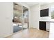 Kitchen area with sliding glass door leads to a private, low-maintenance backyard at 8224 Cassis Ct, Las Vegas, NV 89117