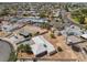 Aerial view of home with desert landscaping and fenced yard in the surrounding neighborhood at 829 Dover Pl, Las Vegas, NV 89107
