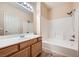 Bathroom features a single sink vanity, and shower-tub combo at 830 Carnegie St # 824, Henderson, NV 89052