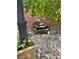Relaxing backyard space featuring a rock fountain, stone landscaping, and lush greenery at 9853 Bangalore Ct, Las Vegas, NV 89148