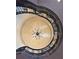 Circular staircase with custom wrought iron railing and a chandelier in a dome ceiling at 1800 Amarone Way, Henderson, NV 89012