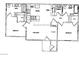 Detailed floor plan featuring two bedrooms, two bathrooms, kitchen, dining area, living room and laundry area at 2041 Hussium Hills St # 104, Las Vegas, NV 89108
