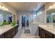 Bathroom features a dual vanity, spacious shower, and walk-in closet at 280 Via Del Duomo, Henderson, NV 89011