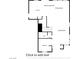 First floor plan featuring a kitchen, dining area, living room, bath and bedroom at 3425 Bedfordshire Pl, Las Vegas, NV 89129