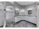 Upscale main bathroom featuring dual sinks, modern fixtures, and a glass shower at 3425 Bedfordshire Pl, Las Vegas, NV 89129