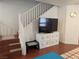 Inviting living room with cozy stair landing, ideal for relaxation and entertainment at 4825 Shea Stadium Ave, Las Vegas, NV 89139