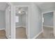 Light and bright bedroom with light blue walls and a ceiling fan at 5129 Midnight Oil Dr, Las Vegas, NV 89122