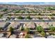 An aerial view shows a neighborhood of well-maintained homes with desert landscaping at 854 Santa Maria Way, Mesquite, NV 89027