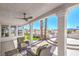 Outdoor patio featuring comfortable seating and a built-in grill area at 1144 Calico Ridge Dr, Henderson, NV 89011