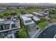 Luxury home aerial view, highlighting modern architecture and desert landscaping near the golf course at 1337 Villa Barolo Ave, Henderson, NV 89052
