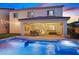 Backyard featuring a private pool, spa, and covered patio at 404 Lost Horizon Ave, Henderson, NV 89002