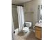 Bright bathroom with a shower-tub combo and neutral finishes, awaiting your personal touch at 5055 W Hacienda Ave # 2102, Las Vegas, NV 89118
