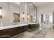 Elegant bathroom with modern finishes, dual sinks, and a soaking tub, offering a luxurious experience at 515 Serenity Point Dr, Henderson, NV 89012