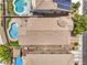 An aerial view of a house with a pool and a tiled roof at 5528 Stone Lagoon St, North Las Vegas, NV 89031