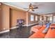 Spacious living room features a ceiling fan and offers plenty of natural light at 5528 Stone Lagoon St, North Las Vegas, NV 89031