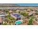 Beautiful home featuring solar panels, landscaping, and a sparkling private pool at 6140 Galileo Dr, Las Vegas, NV 89149