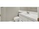 Bathroom features white vanity and tile countertops at 8612 Chiquita Dr, Las Vegas, NV 89128