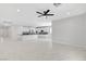 Open floorplan living space with recessed lighting, ceiling fan, and modern finishes at 10182 Skye Run Ave, Las Vegas, NV 89166