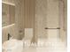 Sleek bathroom with modern vanity, minimalist fixtures, and a glass-enclosed shower for a spa-like experience at 1224 Powerpack Ct, Henderson, NV 89012
