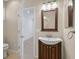 A well lit bathroom with modern fixtures and a sink at 2328 Fossil Canyon Dr, Henderson, NV 89052