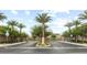A gated entrance to the community with palm trees, mature landscaping at 4039 Beech Fern Ave, North Las Vegas, NV 89084